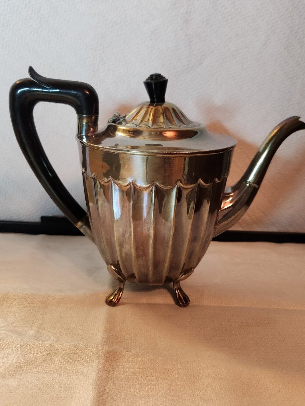 Vintage Sheffield Silver Plate Coffee/Tea Pot EP on Copper England Art Deco MCM
